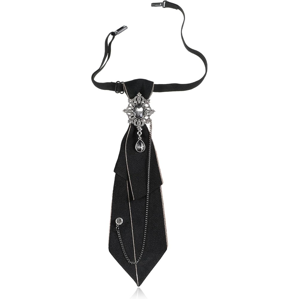 Women'S Vintage Accessories - Strass-Schleifen: Vorgebundene, verstellbare schwarze Kristall-Vintage-Accessoires für