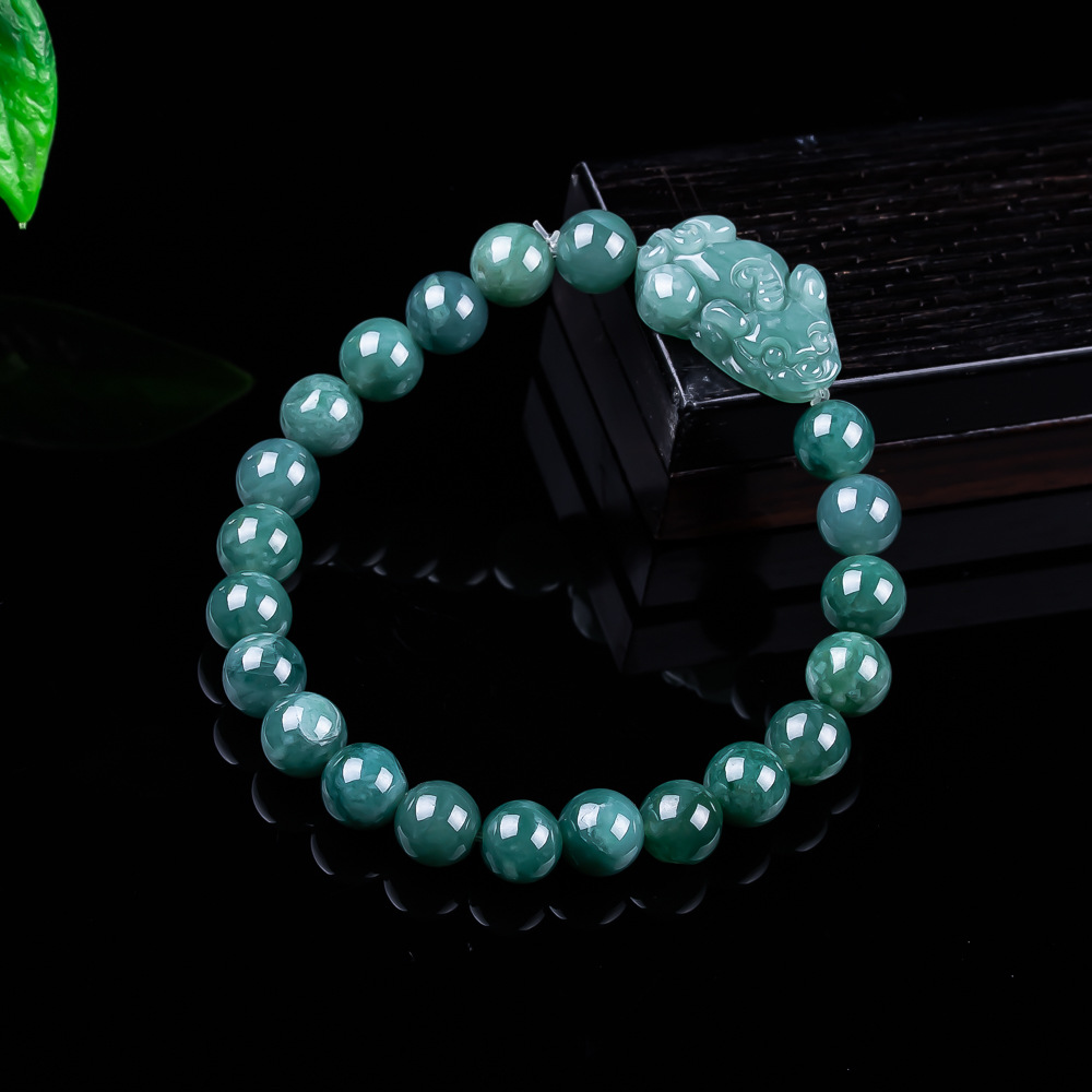 Women Accessories Gift - Natürliches burmesisches Jadeit-Pixiu-Armband, Vintage-Talismane, Charm-Geschenke für