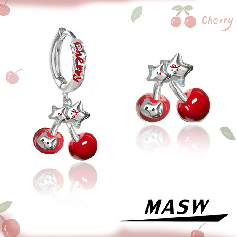 Women'S Accessories Trends 2026 - MASW Original Design Zarte, niedliche Kirsch-Ohrringe