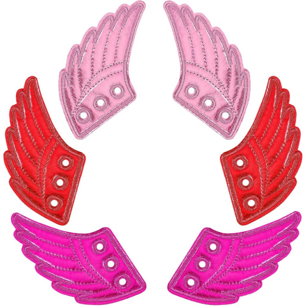 Women'S Accessories Red Wing Shoes - Engelsflügel-Schuhzubehör - Rote Stoffspitzen-Dekoration für Mädchen