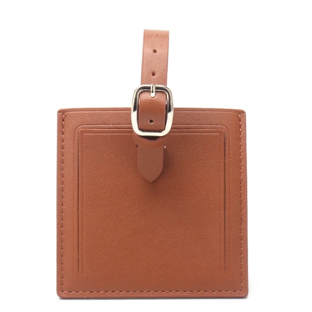 Women Accessories Name - Quadratische Leder-Gepäckanhänger mit Signaturpapier, tragbare Koffer-Namensetiketten,
