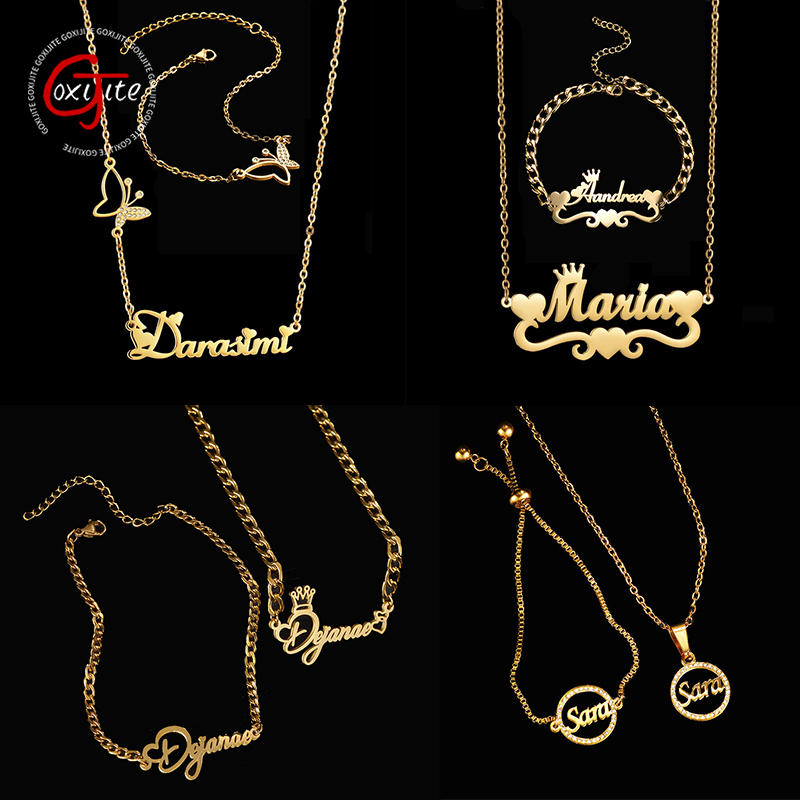 Women Accessories Name - Goxijite Anpassen Name Halskette EIN Set
