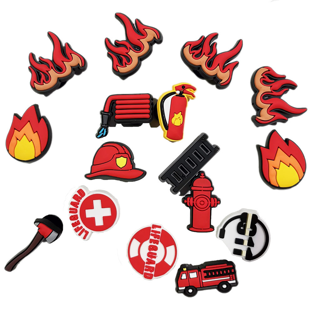 Women'S Accessories Crocs - Feuerwehrmann-Schuhanhänger für Crocs-Zubehör, Kinder-Clogs, Anstecknadeln, Jungen,