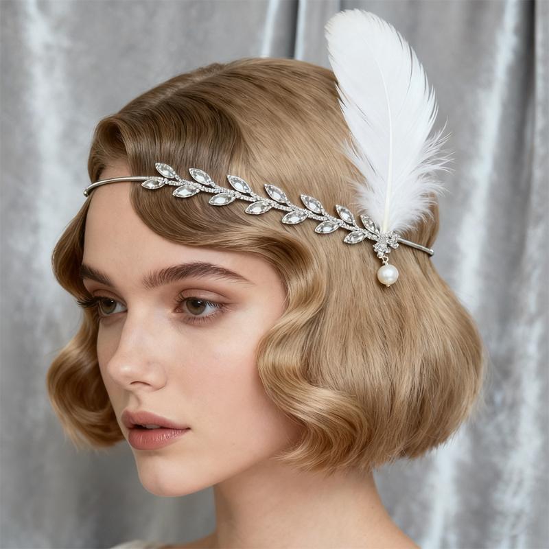 Women'S Accessories In The 1920S - 1920er Jahre Flapper Feder-Stirnband mit Glänzenden
