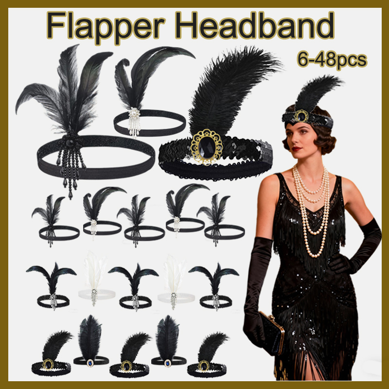 Women'S Accessories In The 1920S - 6–48 Stück 1920er Jahre Flapper Stirnband
