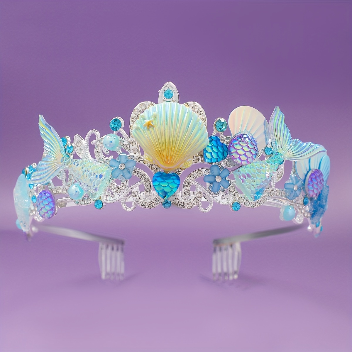 Women Accessories Gift - 2025, neuer Meerjungfrau-Haarkamm, Krone, Ozean-Serie, Legierungskrone,