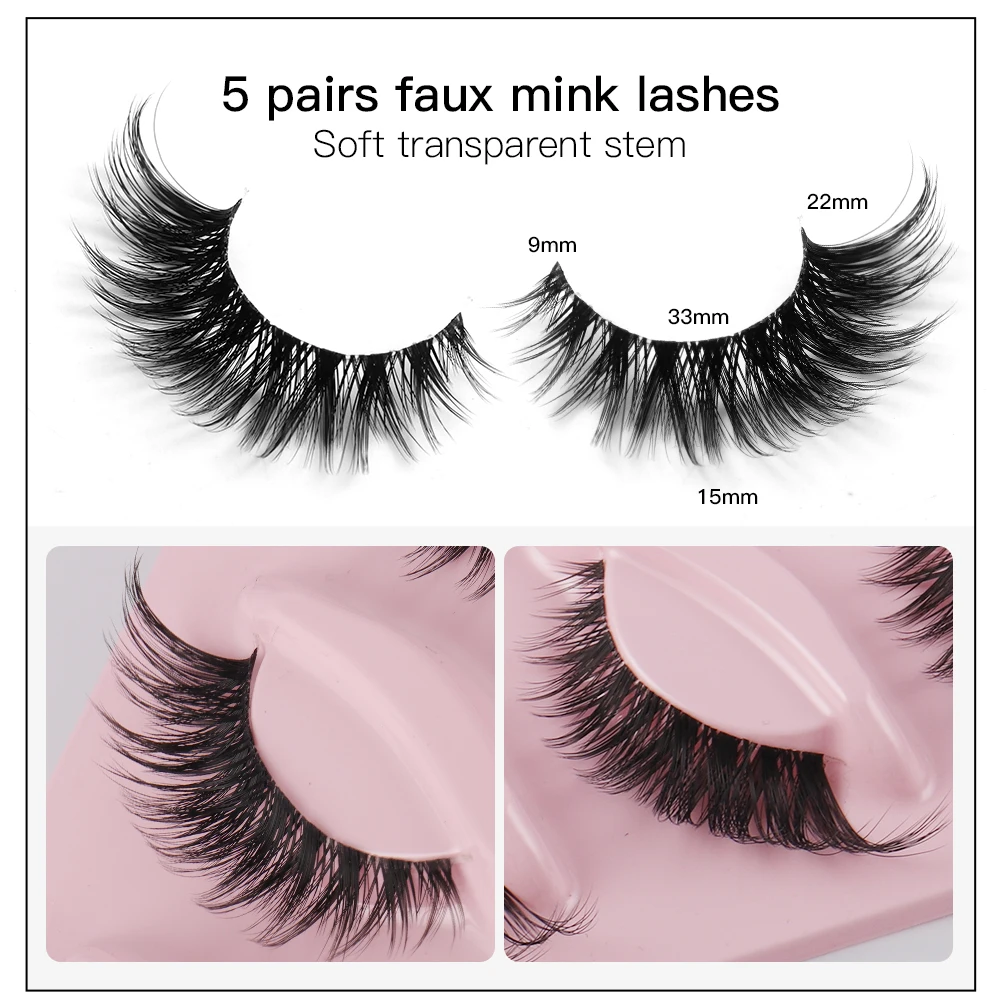 Cat Eye 5 Paar 3D Natürliche F – Women Accessories Clearance Bewertung und Preis