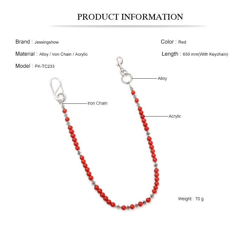 Hip-Hop Punk Jeans-Kette Rote  – Women Accessories Pk Bewertung und Preis
