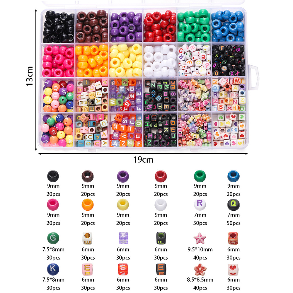 1 Box Bunte Acryl-Pony-Perlen, – Women Accessories Holder Bewertung und Preis